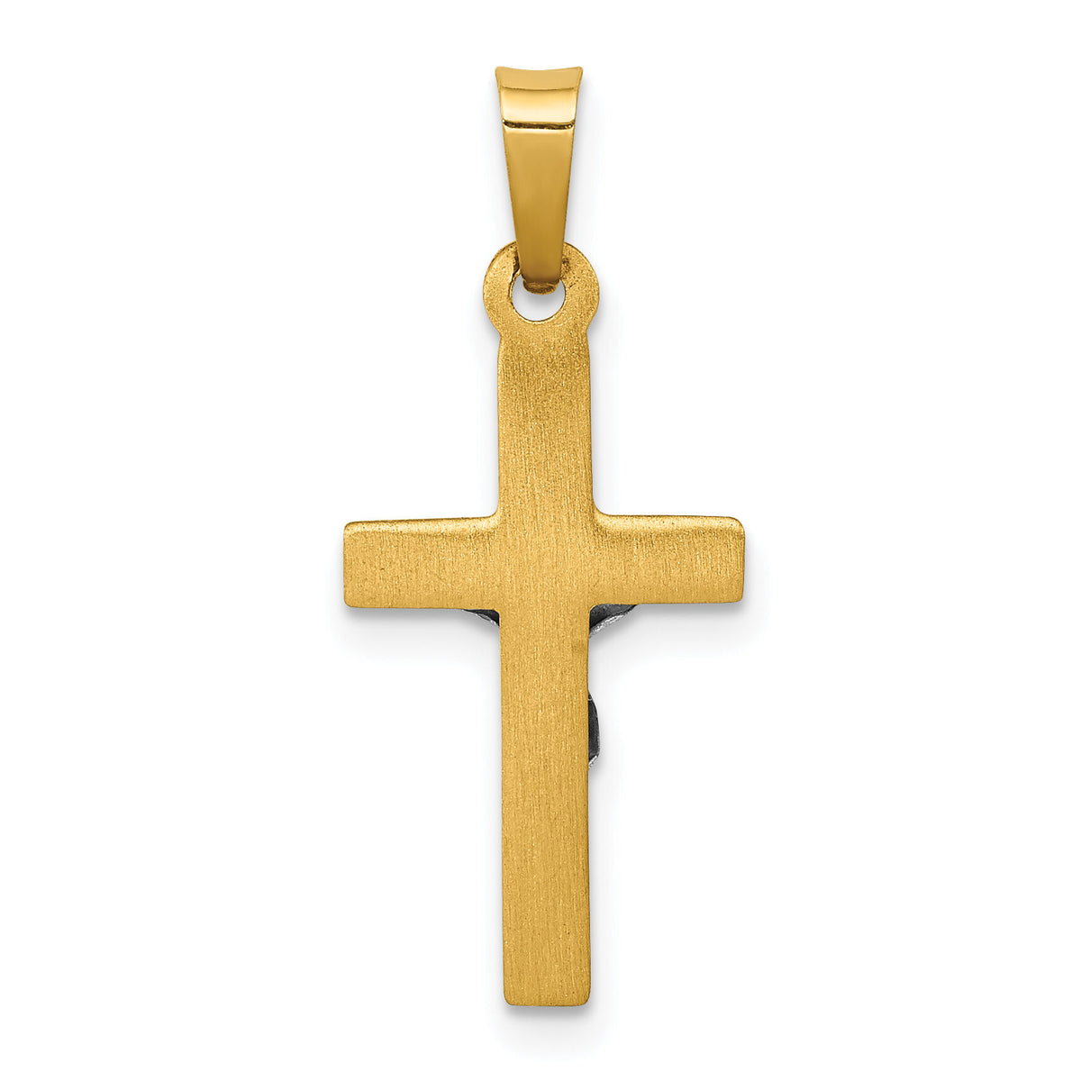 14k Two-tone INRI Hollow Crucifix Pendant-XR308