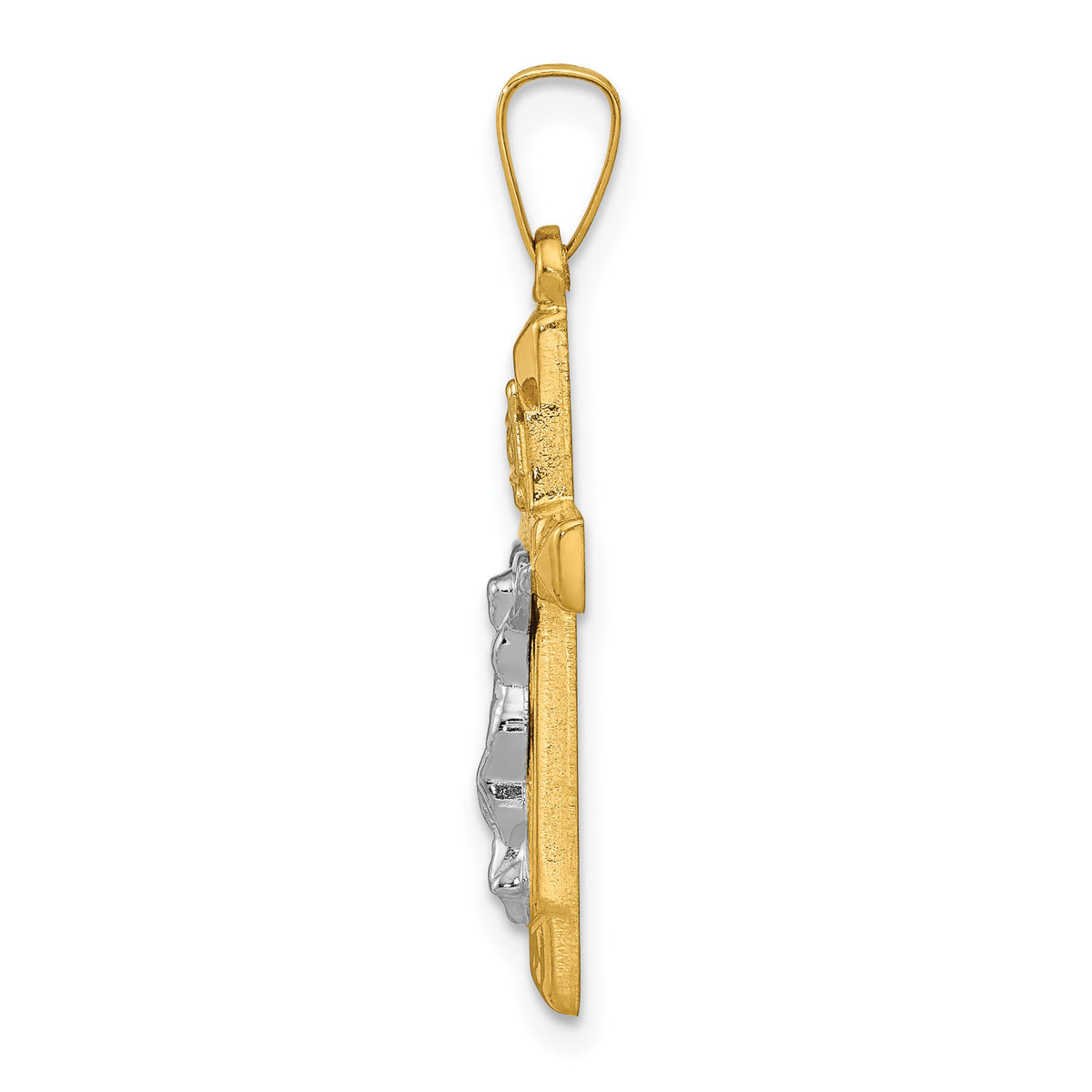 14k Two-tone INRI Hollow Crucifix Pendant-XR310