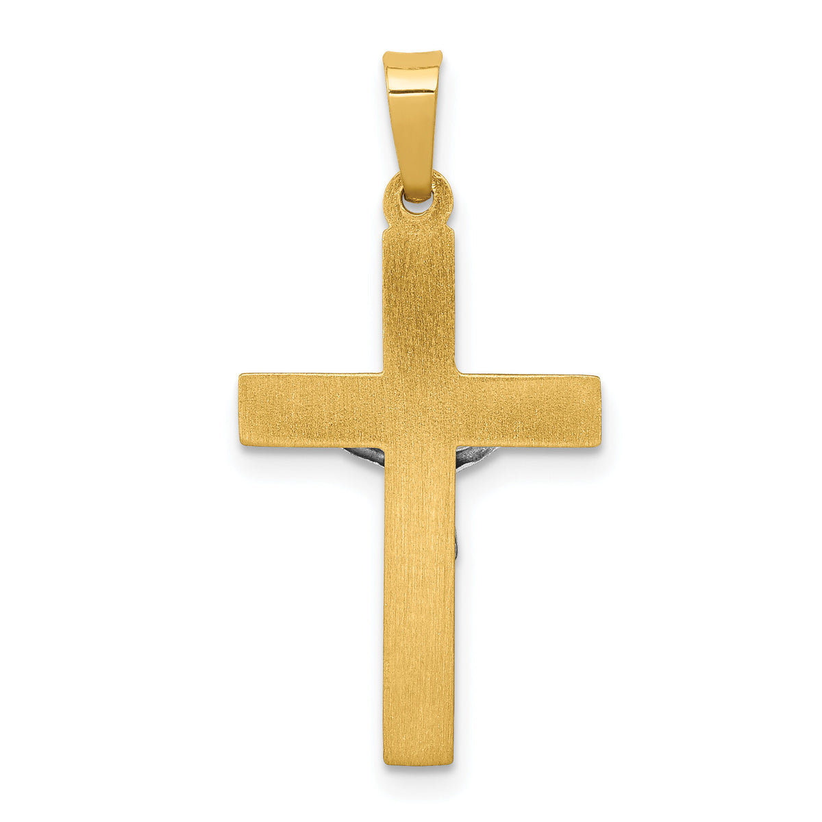14k Two-tone INRI Hollow Crucifix Pendant-XR310