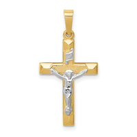 14k Two-tone INRI Hollow Crucifix Pendant-XR310
