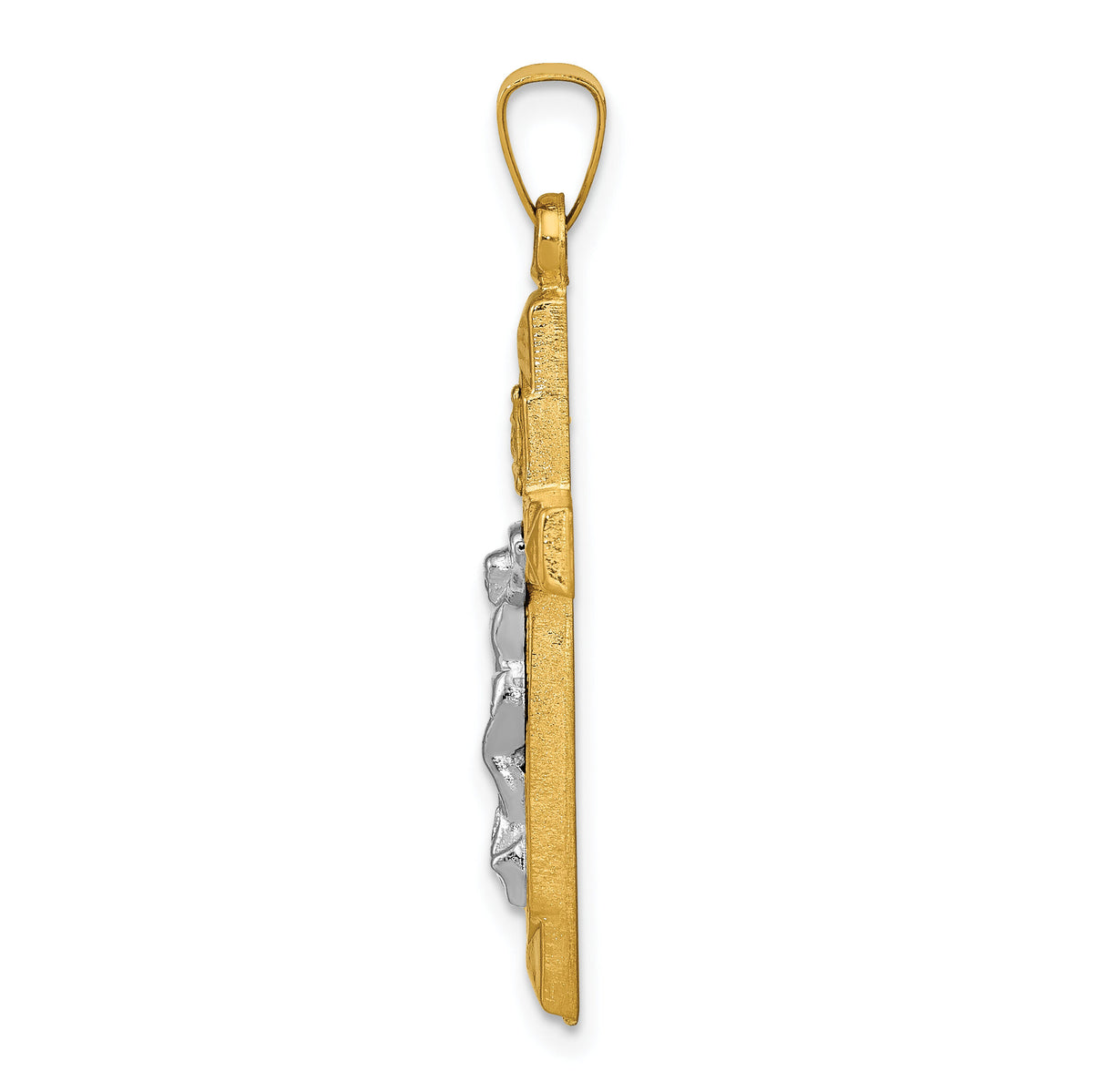 14k Two-tone INRI Hollow Crucifix Pendant-XR311