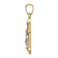 14k Two-tone INRI Hollow Crucifix Pendant-XR314