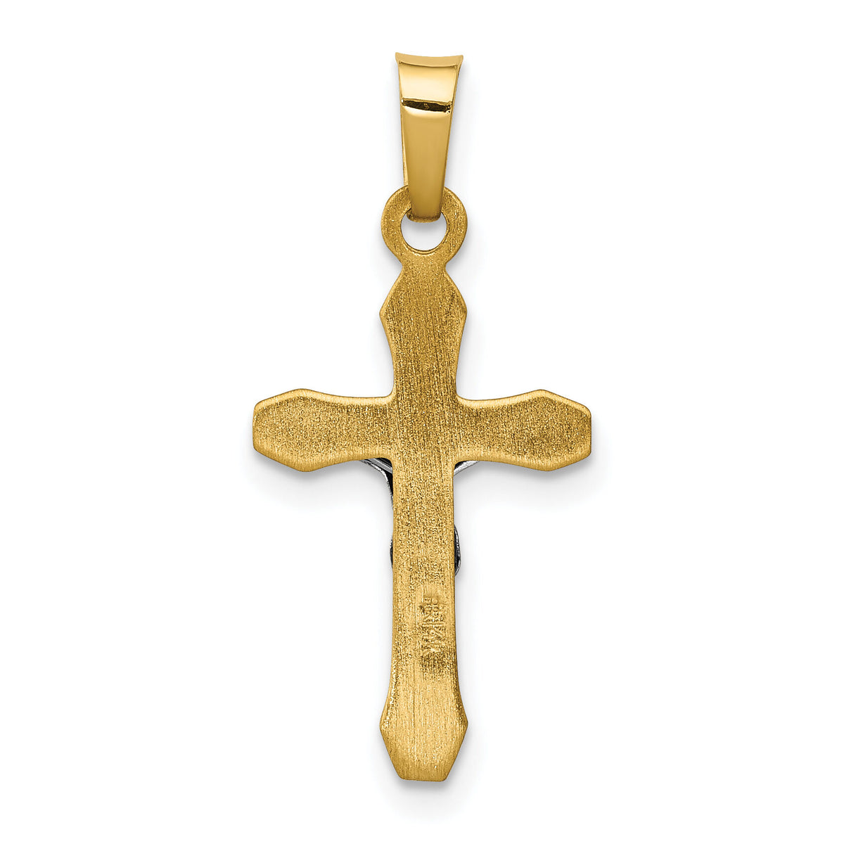 14k Two-tone INRI Hollow Crucifix Pendant-XR314