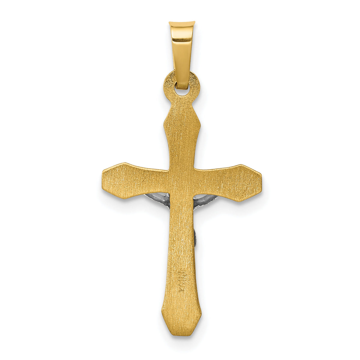 14k Two-tone INRI Hollow Crucifix Pendant-XR315