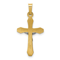 14k Two-tone INRI Hollow Crucifix Pendant-XR315