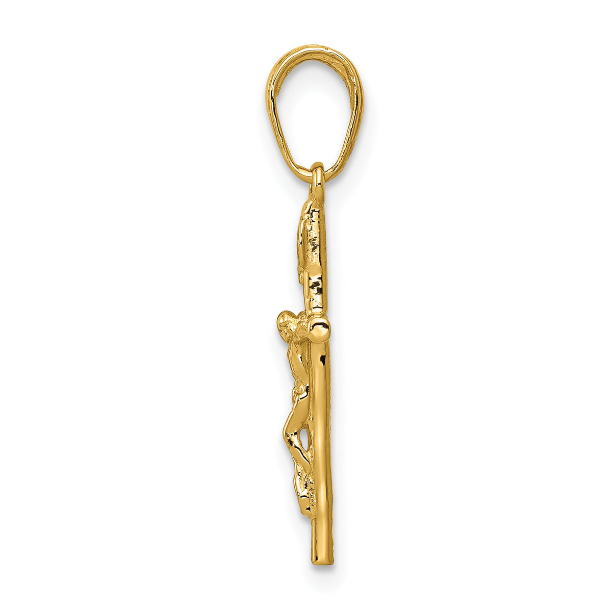 14k INRI Hollow Crucifix Pendant-XR318