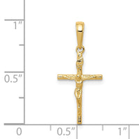 14k INRI Hollow Crucifix Pendant-XR318
