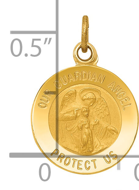 14k Guardian Angel Medal Charm-XR328