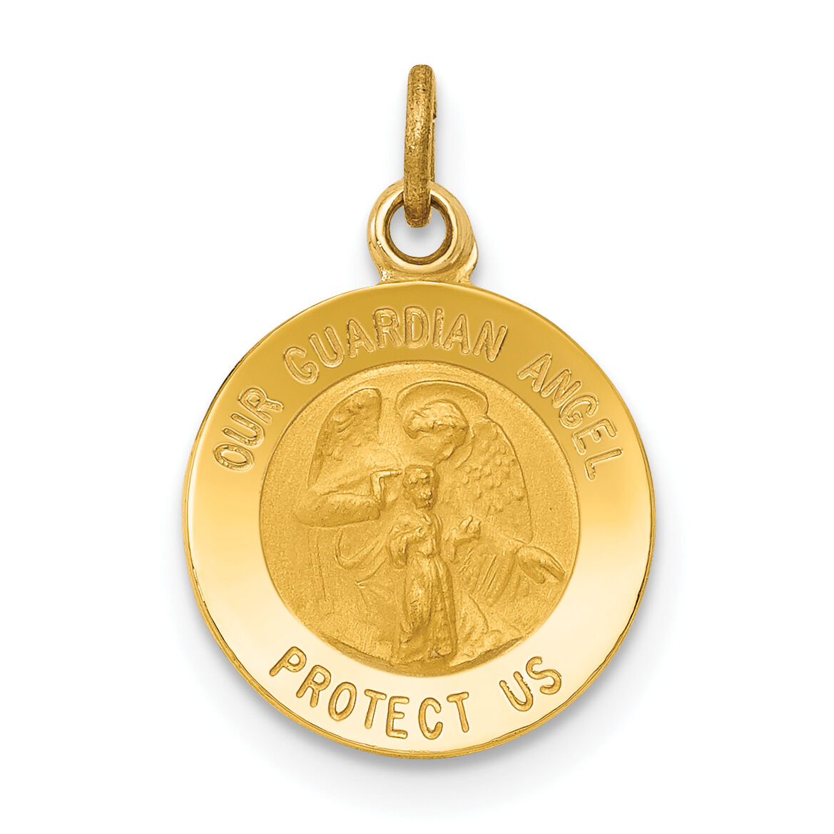 14k Guardian Angel Medal Charm-XR328