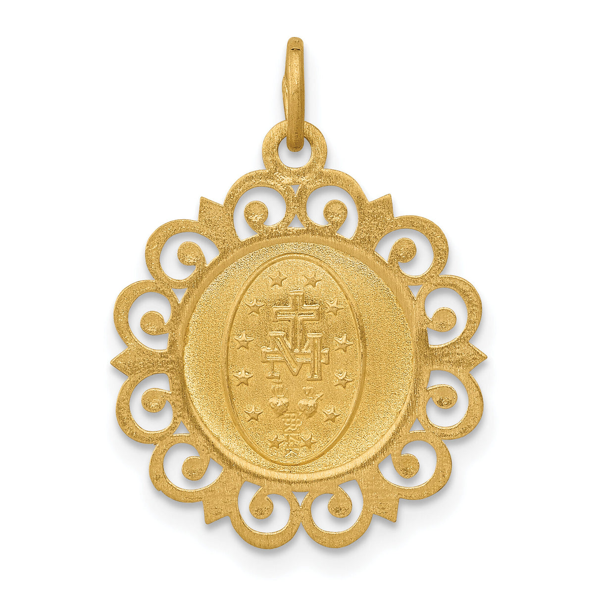 14k Miraculous Medal Charm-XR330
