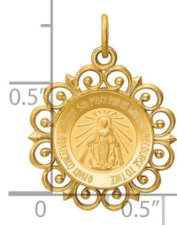 14k Miraculous Medal Charm-XR330