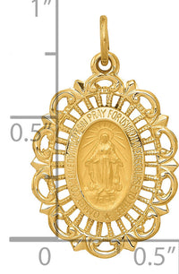 14k Miraculous Medal Charm-XR331