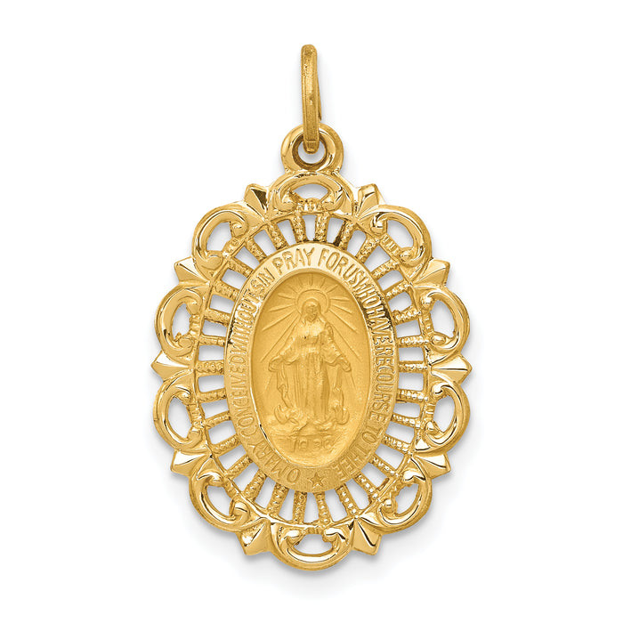 14k Miraculous Medal Charm-XR331