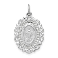 14k White Gold Miraculous Medal Solid Charm-XR331W