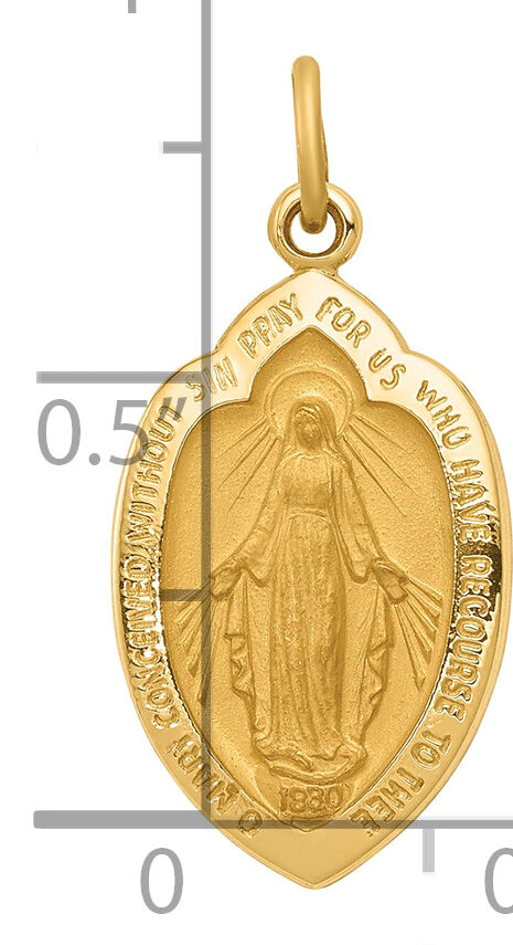 14k Miraculous Medal Charm-XR332