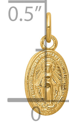 14k Miraculous Medal Charm-XR334