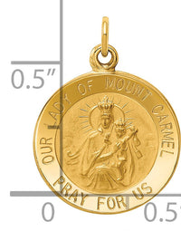 14k Our Lady of Mount Carmel Medal Charm-XR342