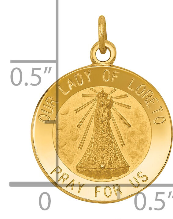 14k Our Lady of Loreto Medal Charm-XR343