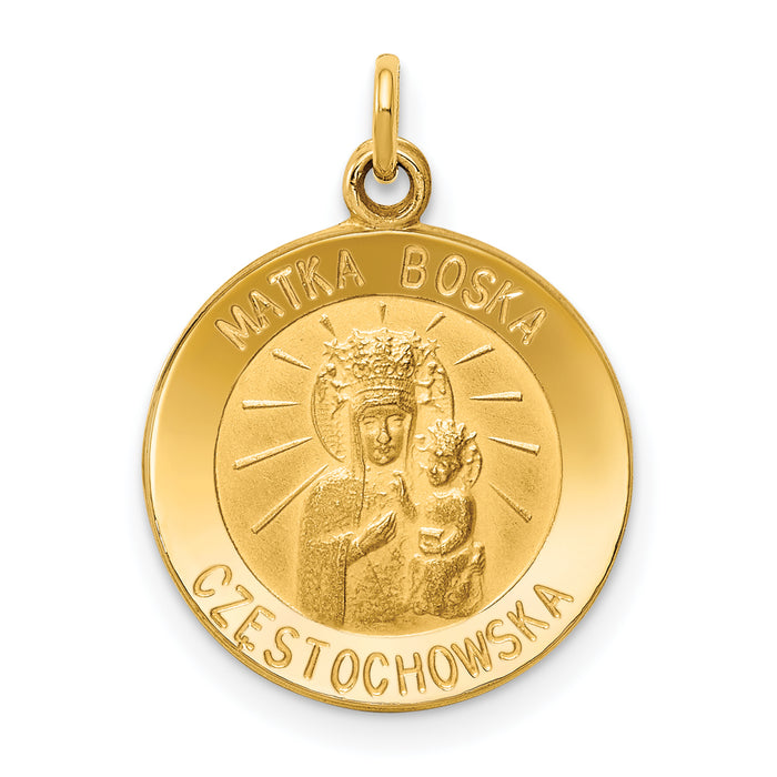 14k Matka Boska Medal Charm-XR344