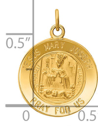 14k Jesus, Mary, Joseph Medal Charm-XR353