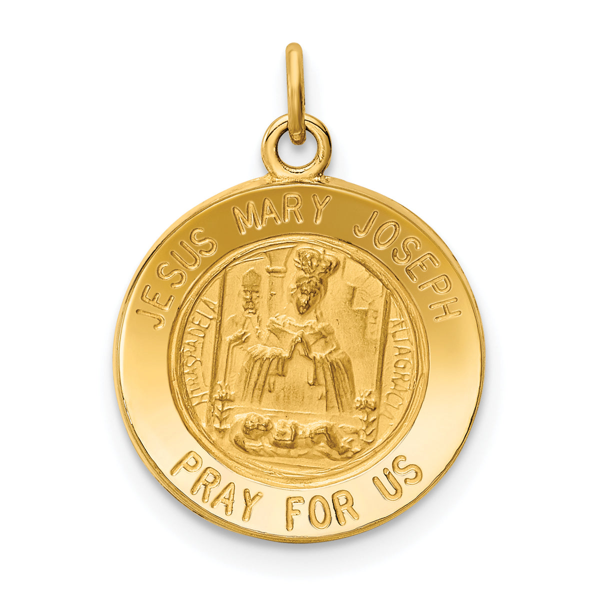 14k Jesus, Mary, Joseph Medal Charm-XR353