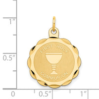 14k First Holy Communion Disc Charm-XR366