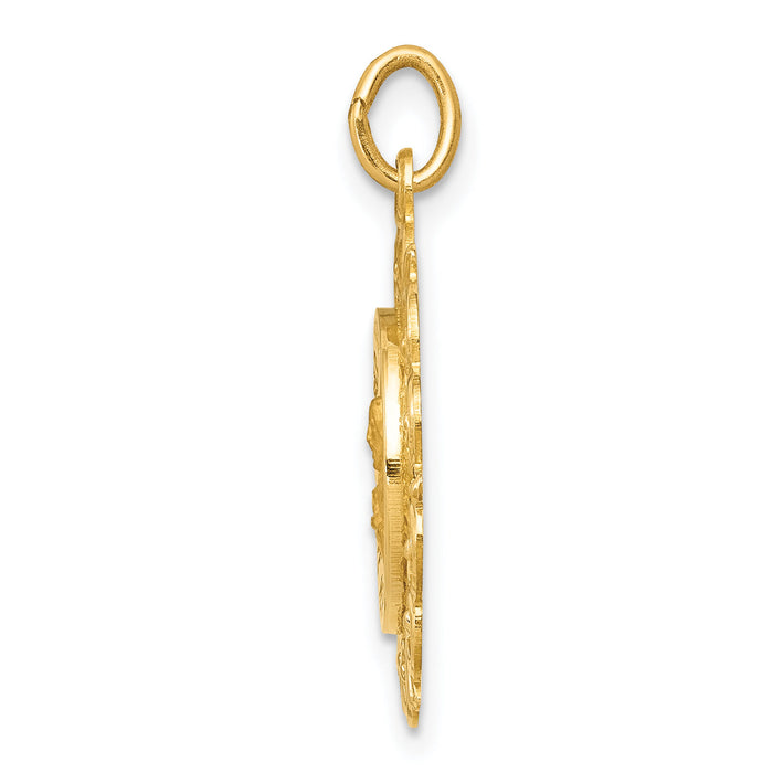 14k Sacred Heart of Jesus Medal Charm-XR370