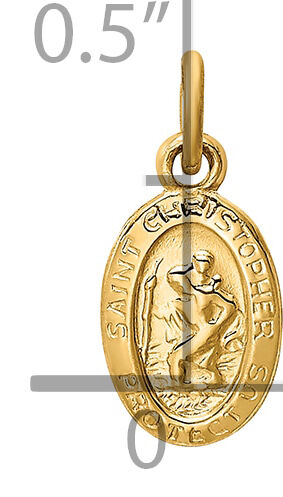 14k Saint Christopher Medal Charm-XR379