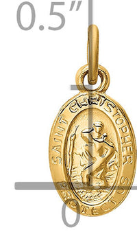 14k Saint Christopher Medal Charm-XR379