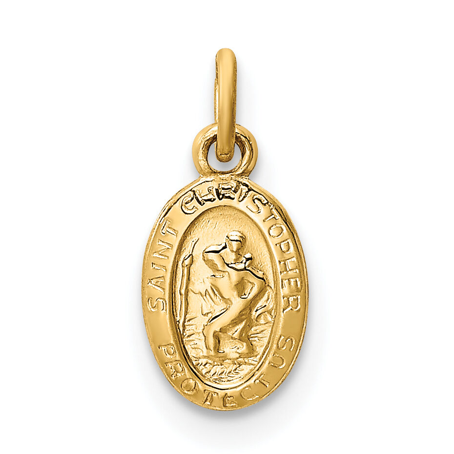 14k Saint Christopher Medal Charm-XR379