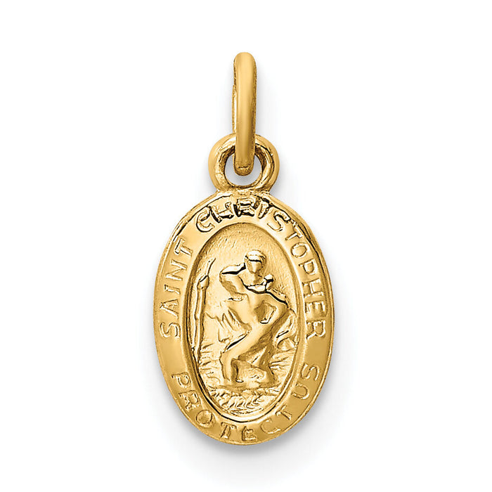 14k Saint Christopher Medal Charm-XR379