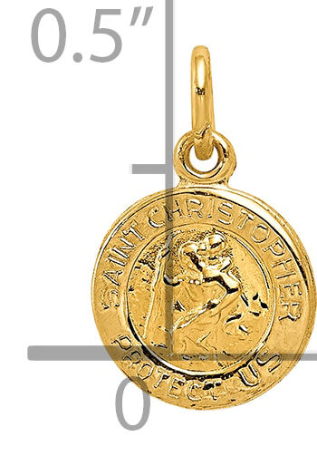 14k Saint Christopher Medal Charm-XR380
