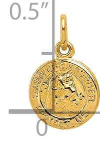 14k Saint Christopher Medal Charm-XR380