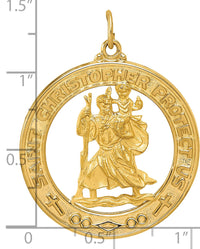 14k Saint Christopher Medal Pendant-XR382
