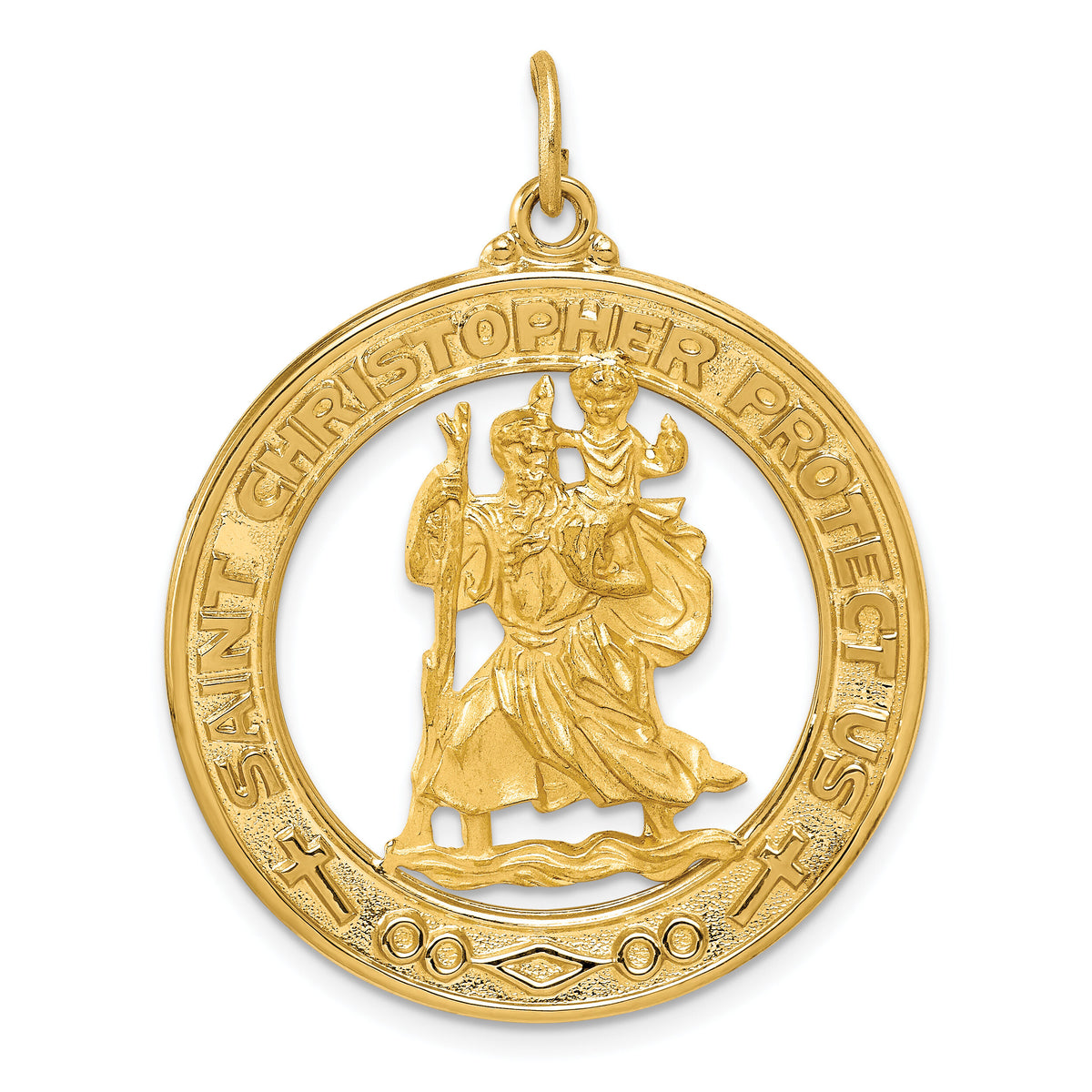 14k Saint Christopher Medal Pendant-XR382