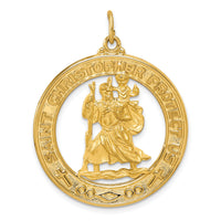 14k Saint Christopher Medal Pendant-XR382