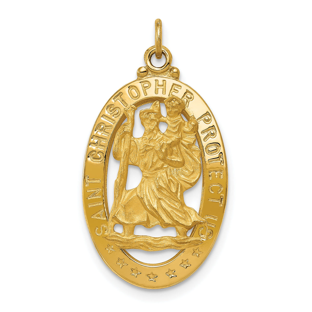 14k Saint Christopher Medal Pendant-XR383