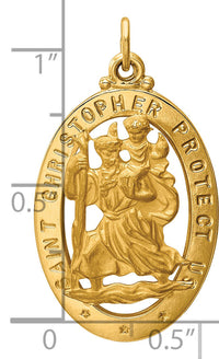 14k Saint Christopher Medal Pendant-XR384