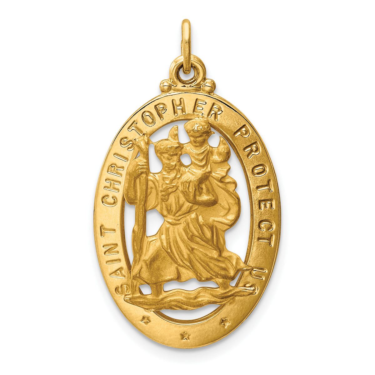 14k Saint Christopher Medal Pendant-XR384