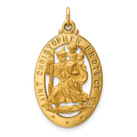 14k Saint Christopher Medal Pendant-XR384