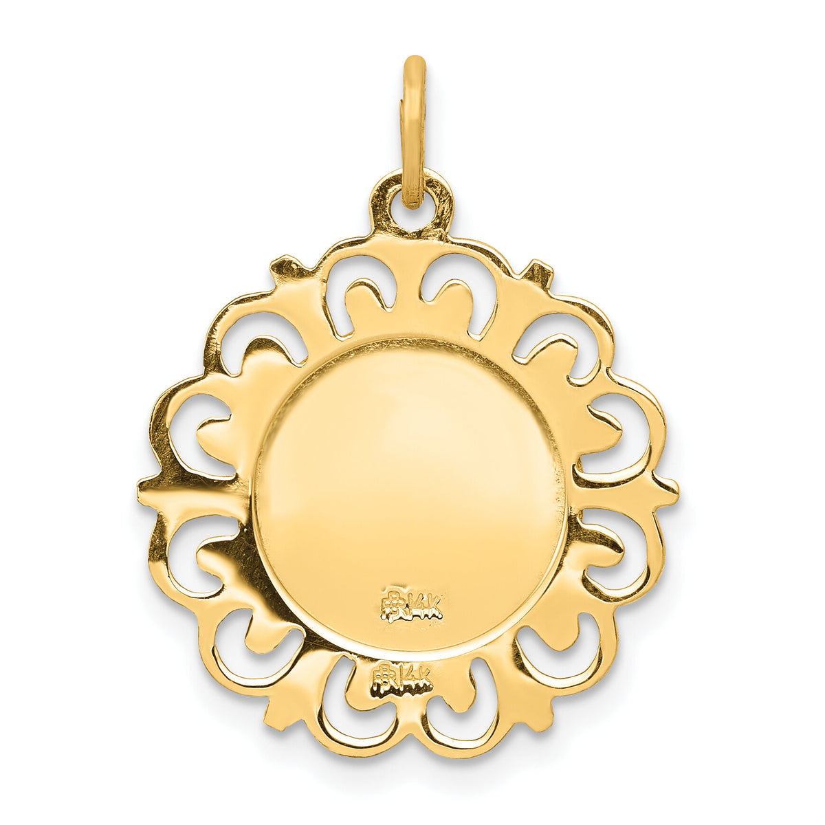 14k Saint Michael Medal Charm-XR386