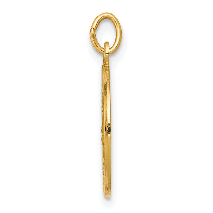 14k Guardian Angel Medal Charm-XR389
