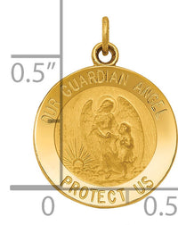 14k Guardian Angel Medal Charm-XR389