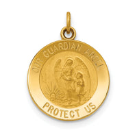 14k Guardian Angel Medal Charm-XR389