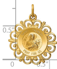 14k Saint Theresa Medal Charm-XR390