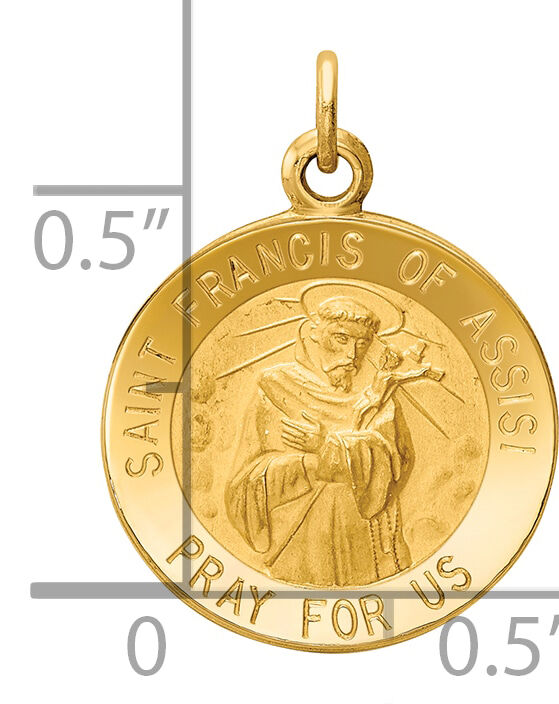 14k Saint Francis of Assisi Medal Charm-XR391