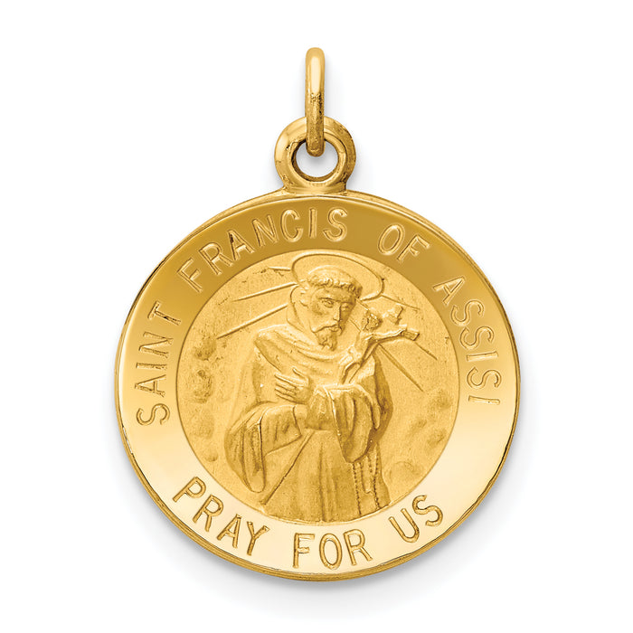 14k Saint Francis of Assisi Medal Charm-XR391