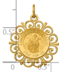 14k Saint Francis of Assisi Medal Pendant-XR392
