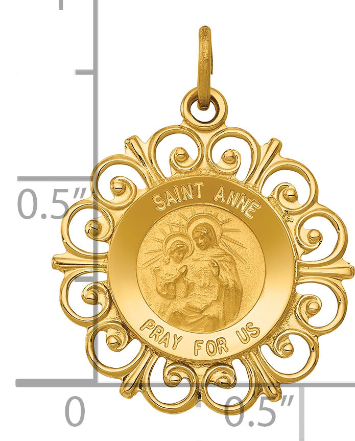 14k Saint Anne Medal Charm-XR395