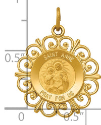 14k Saint Anne Medal Charm-XR395